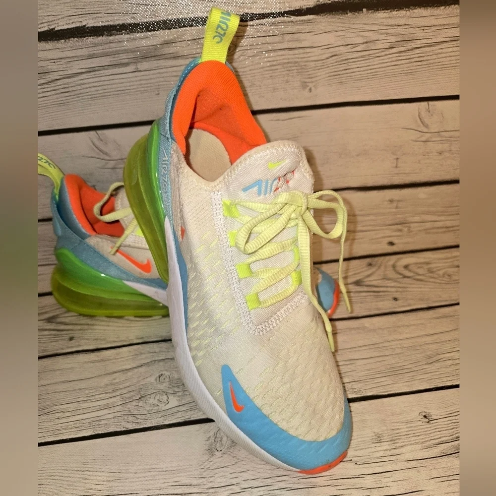 Nike Air Max 270 Blue Gaze Barely Volt CJ9940-400 Youth Size 6.5